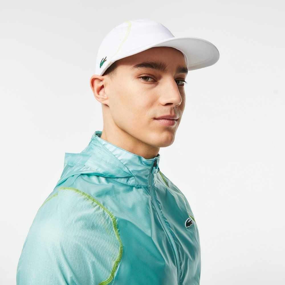 White / Yellow Lacoste Tennis Mesh Panel Cap | NSDRGV-075