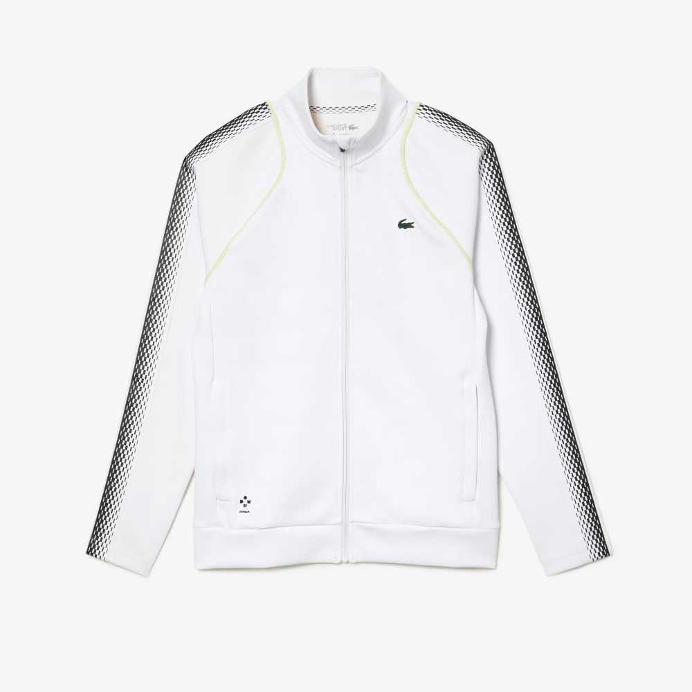 White / Yellow Lacoste Tennis x Daniil Medvedev Zipped Sweatshirt | QURFHS-742