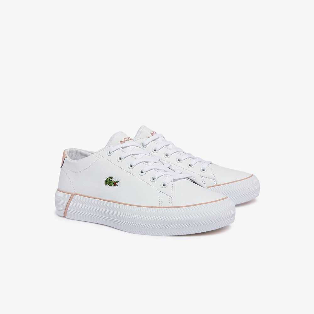 Wht/Lt Pink Lacoste Gripshot BL Leather Sneakers | INAJMQ-908