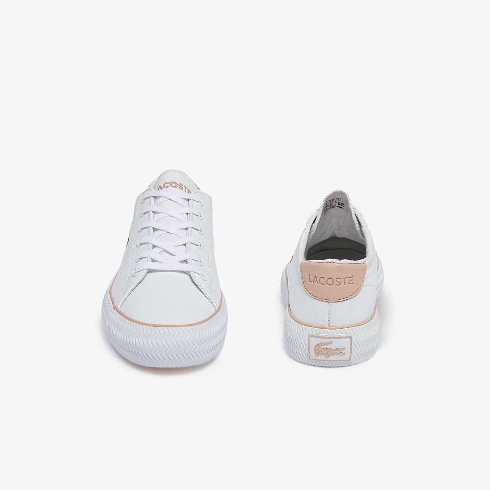 Wht/Lt Pink Lacoste Gripshot BL Leather Sneakers | INAJMQ-908