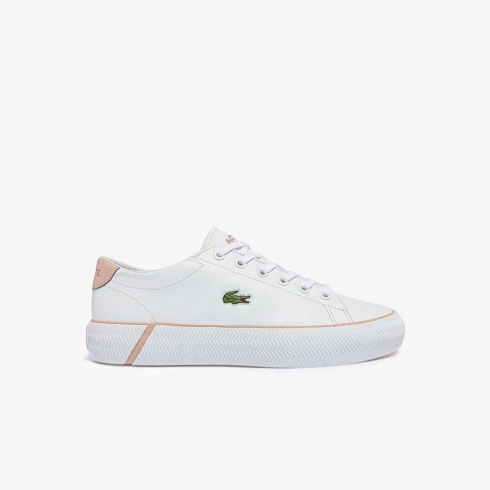 Wht/Lt Pink Lacoste Gripshot BL Leather Sneakers | INAJMQ-908