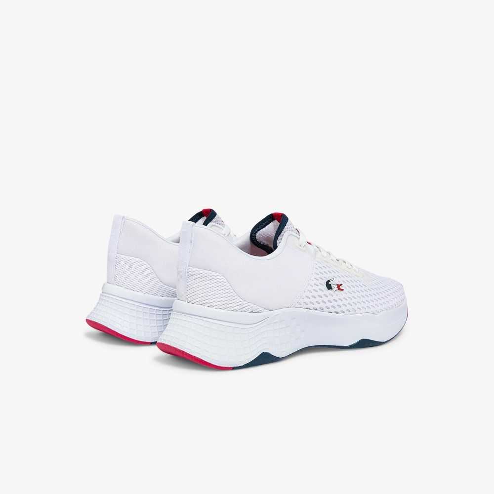 Wht/Nvy/Red Lacoste Court-Drive Textured Sneakers | WTXHJE-840