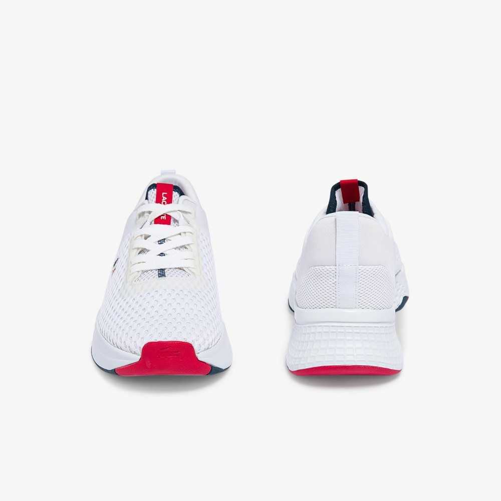 Wht/Nvy/Red Lacoste Court-Drive Textured Sneakers | WTXHJE-840