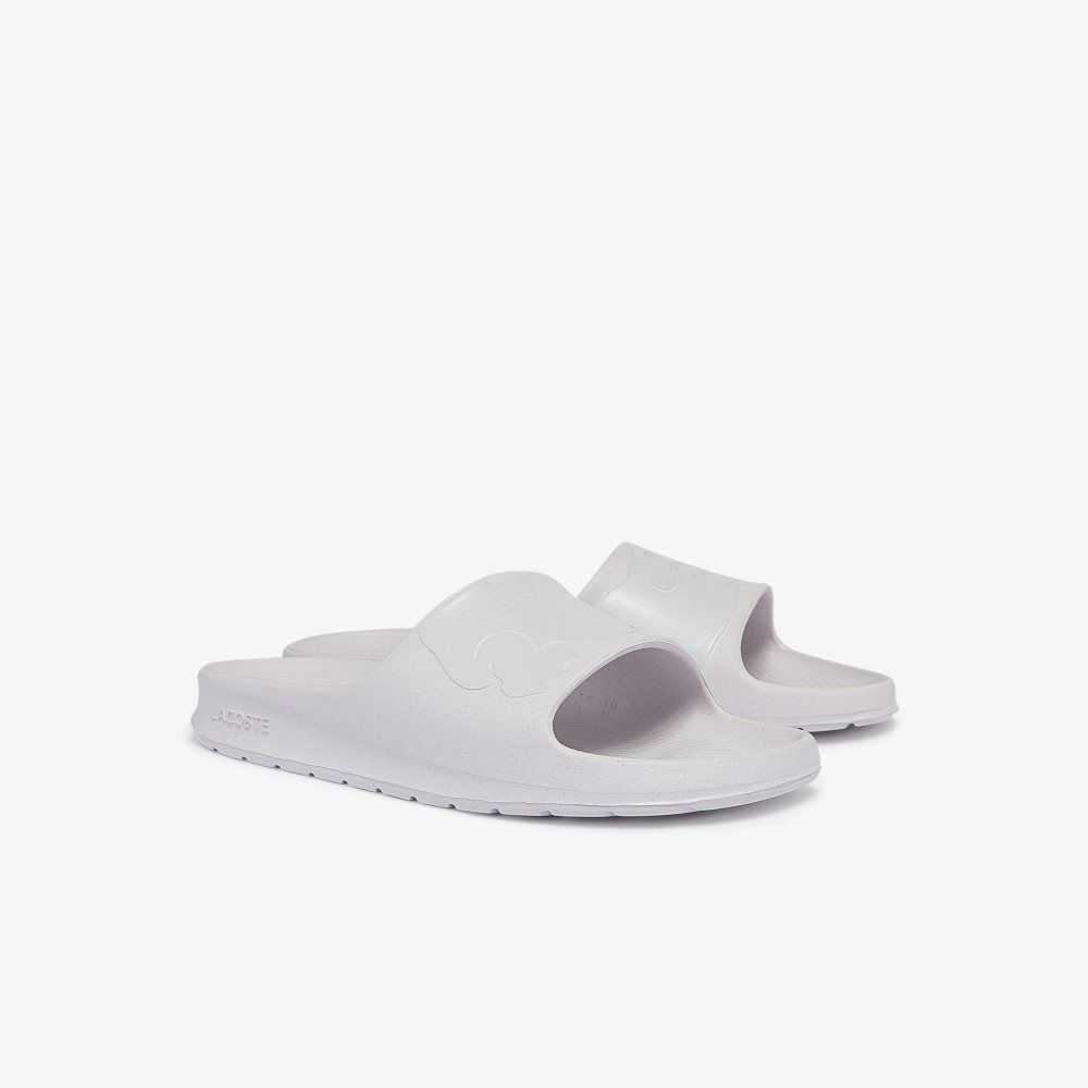 Wht/Off Wht Lacoste Croco 2.0 Logo Slides | CBRVNT-261