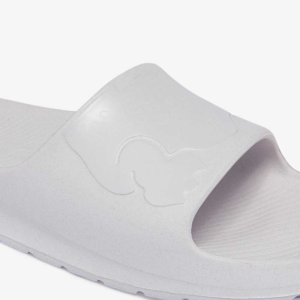 Wht/Off Wht Lacoste Croco 2.0 Logo Slides | CBRVNT-261