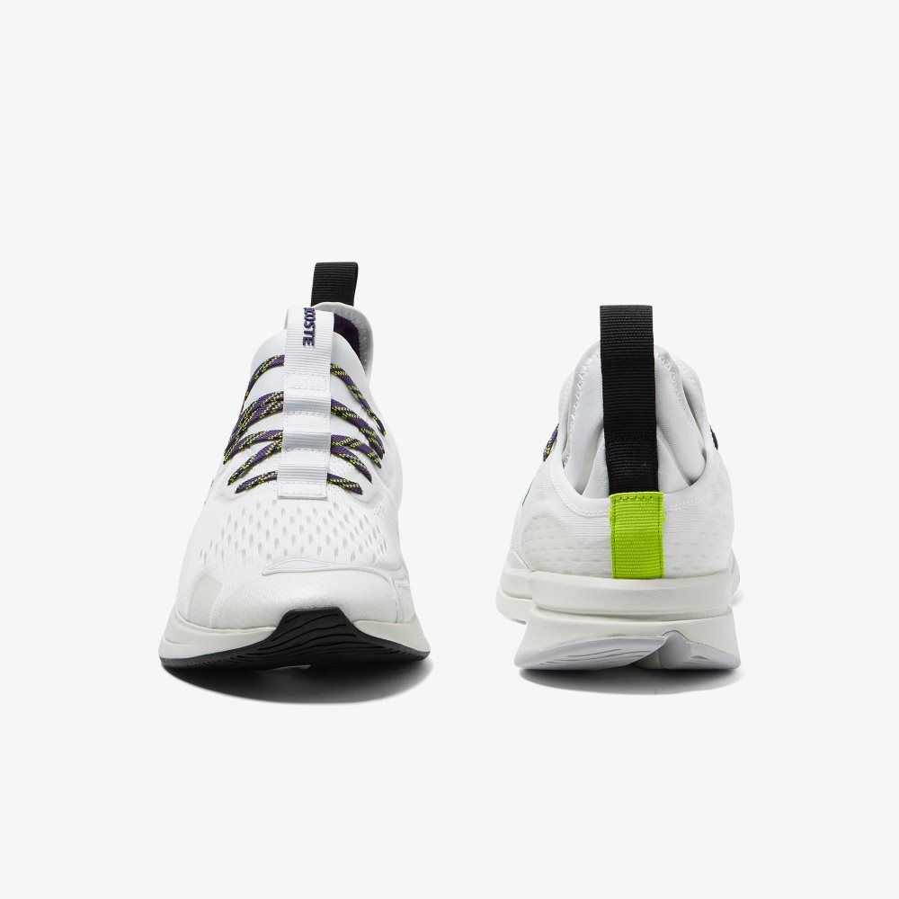 Wht/Off Wht Lacoste Run Spin Comfort Sneakers | AWJURB-289