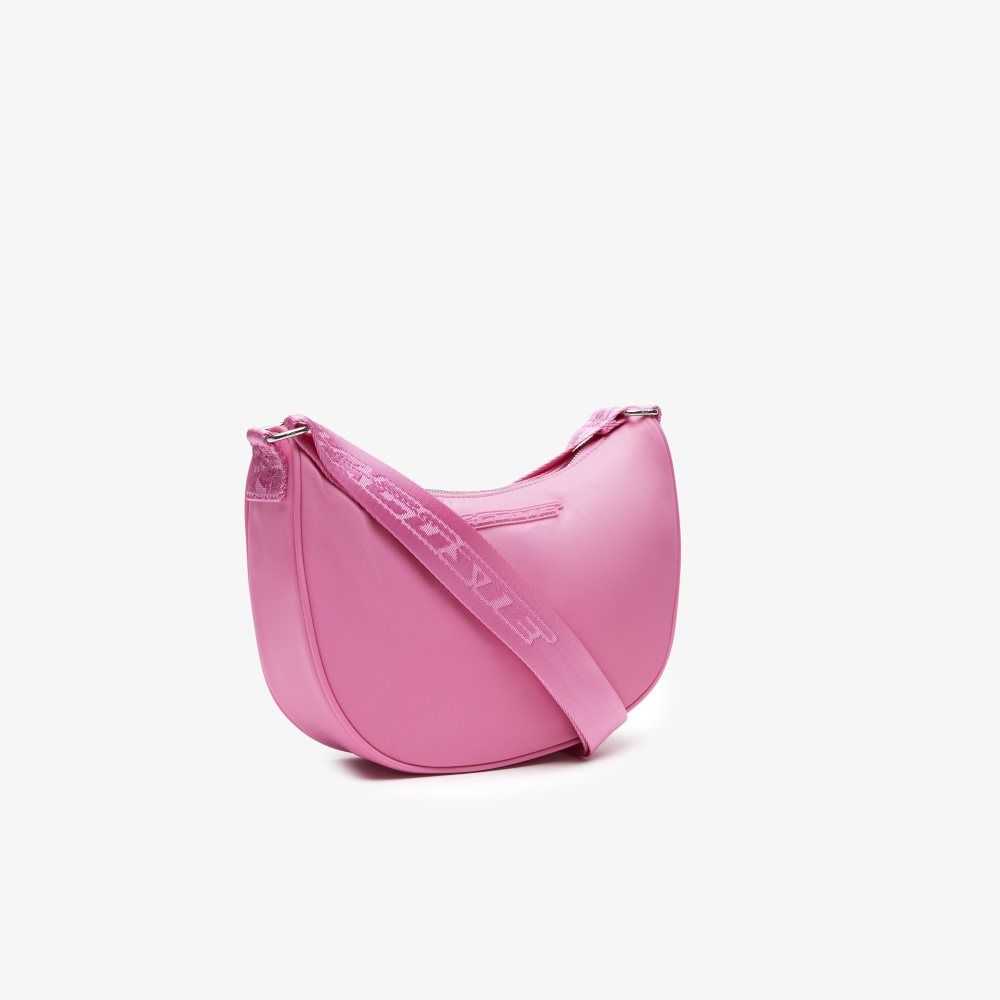 Wild Rose Corrida Lacoste Contrast Branding Halfmoon Bag | ZWLHBR-974