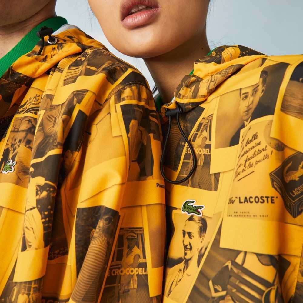 Yellow / Black Lacoste LIVE Polaroid Collaboration Jacket | WBSNJL-843