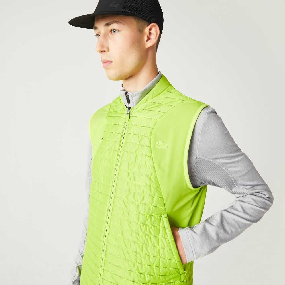 Yellow / Black Lacoste SPORT Padded Reversible Vest | URXZYH-459