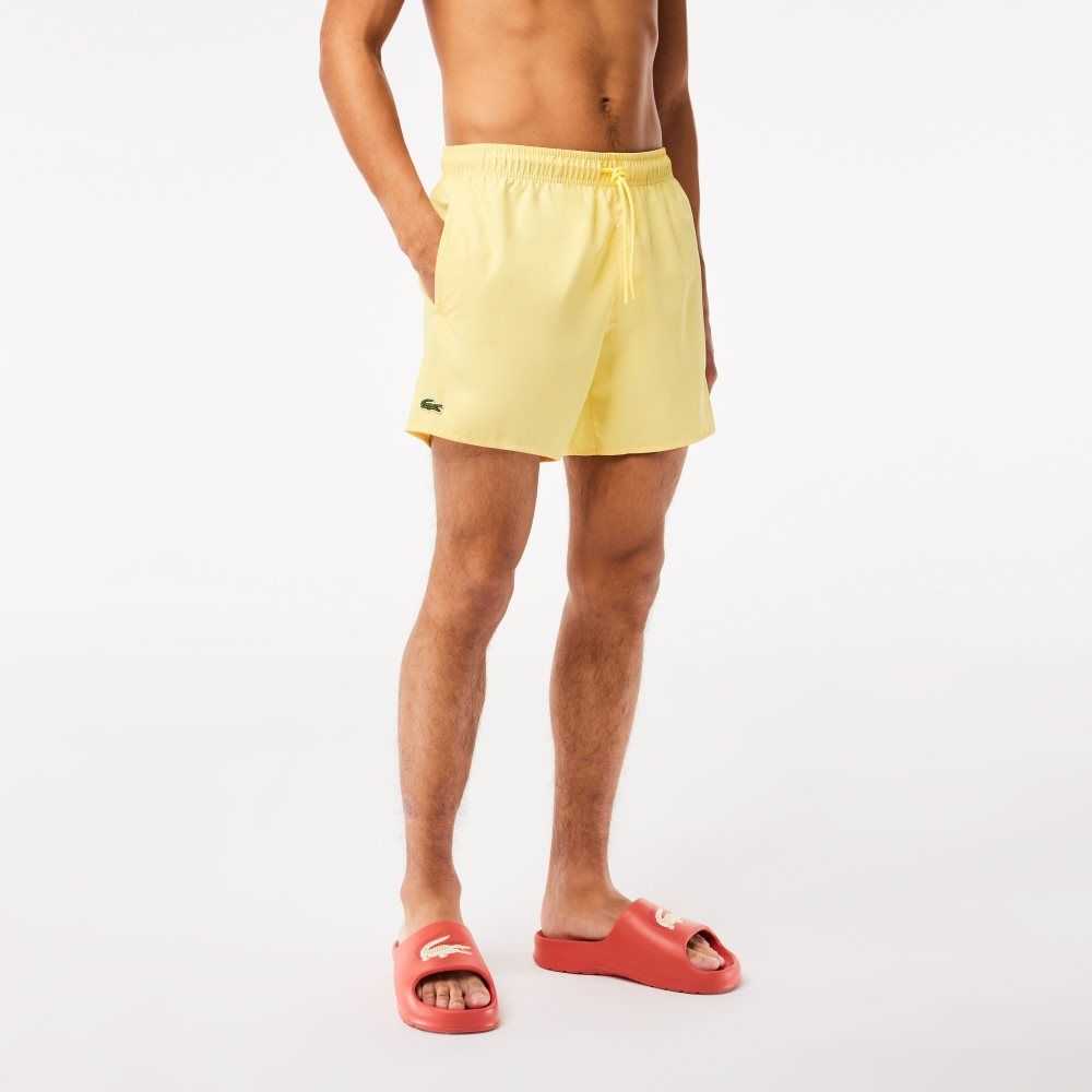 Yellow / Green Lacoste Light Quick-Dry Swim Shorts | LTNWOC-701