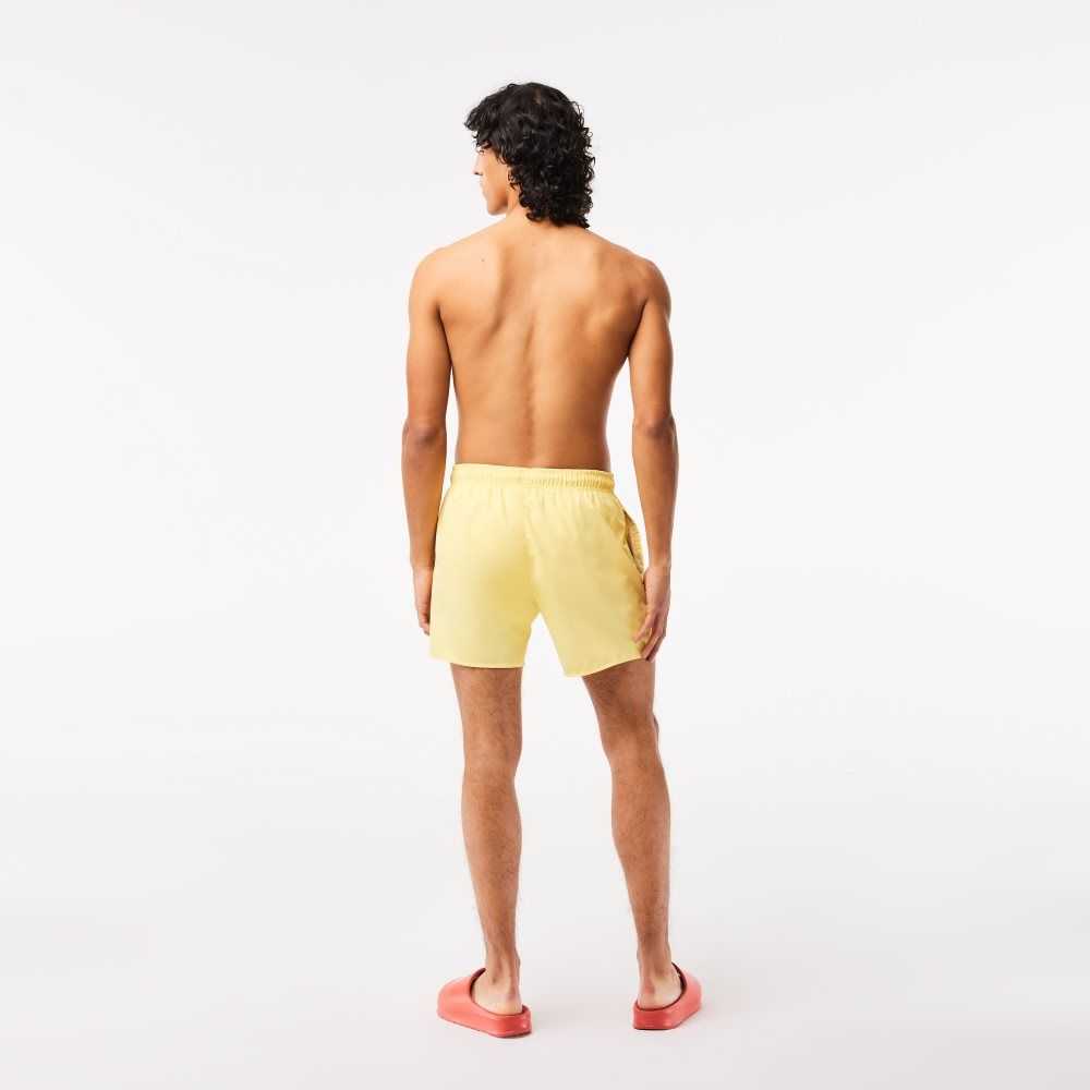 Yellow / Green Lacoste Light Quick-Dry Swim Shorts | LTNWOC-701