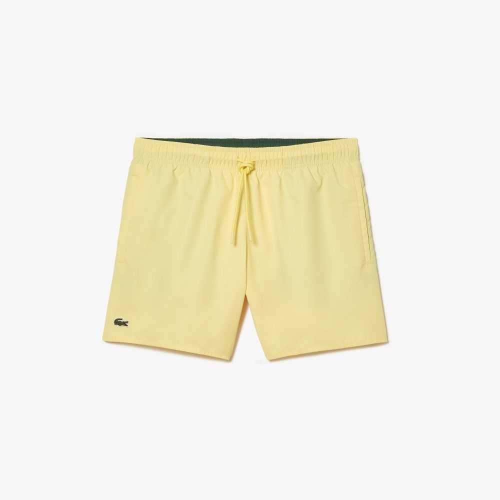 Yellow / Green Lacoste Light Quick-Dry Swim Shorts | LTNWOC-701