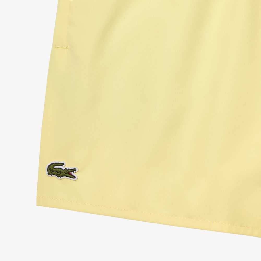 Yellow / Green Lacoste Light Quick-Dry Swim Shorts | LTNWOC-701