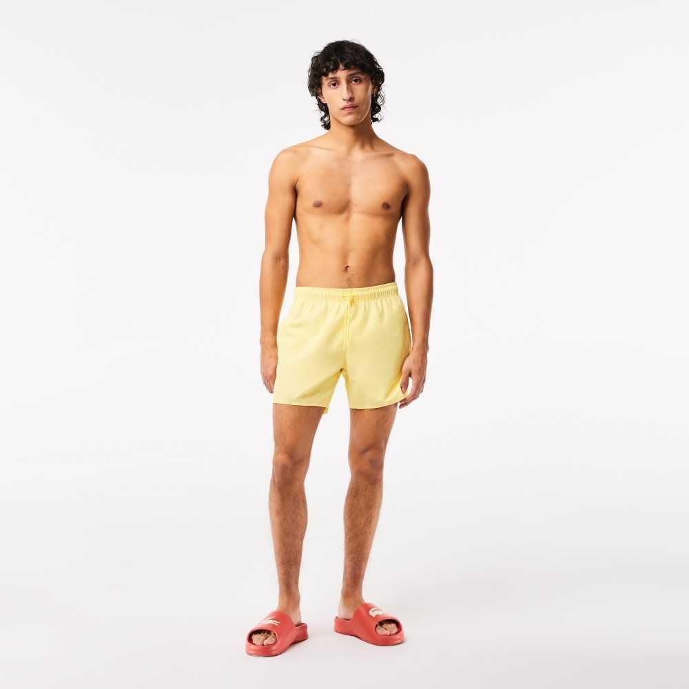 Yellow / Green Lacoste Light Quick-Dry Swim Shorts | LTNWOC-701