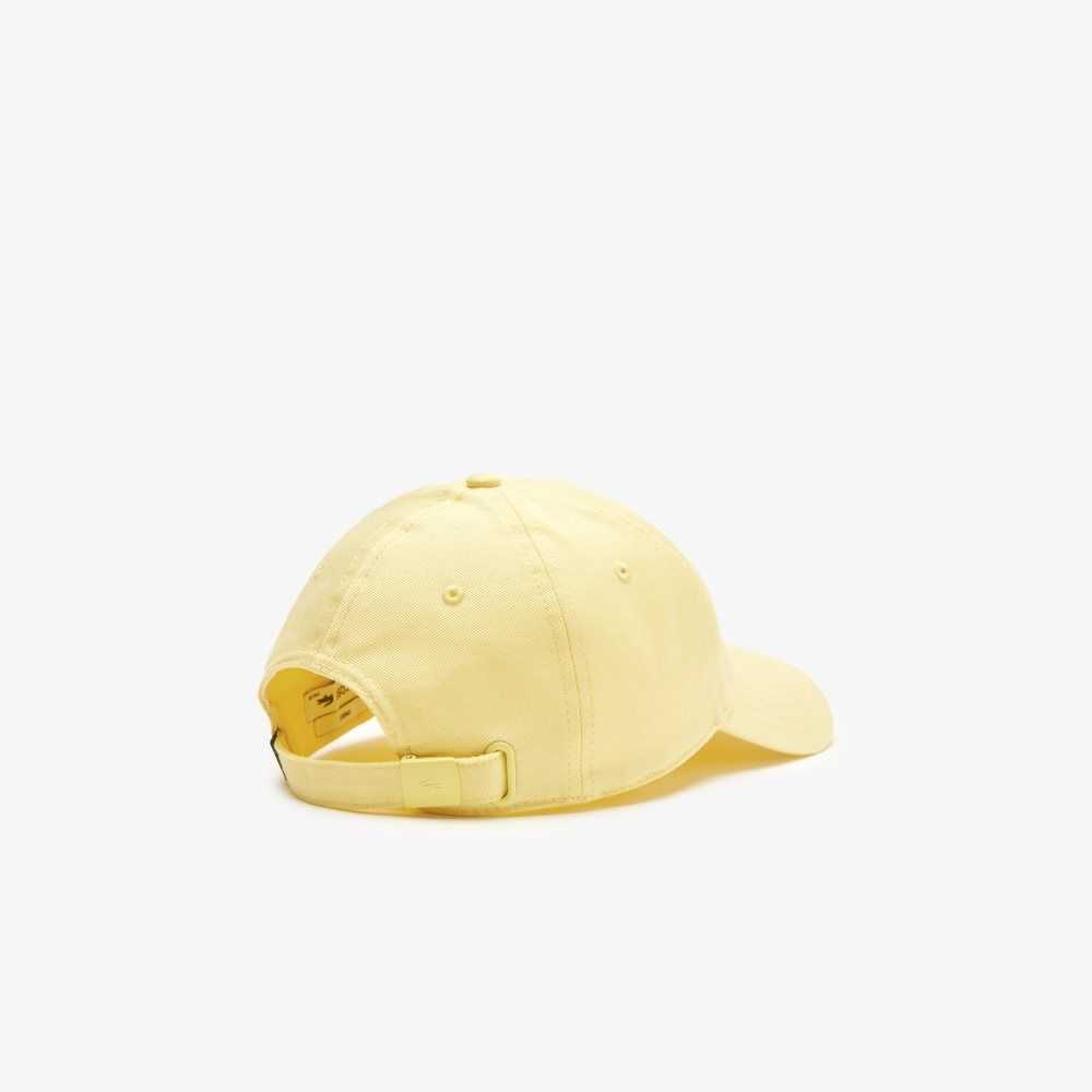 Yellow Lacoste Adjustable Organic Cotton Twill Cap | IMVOGA-196