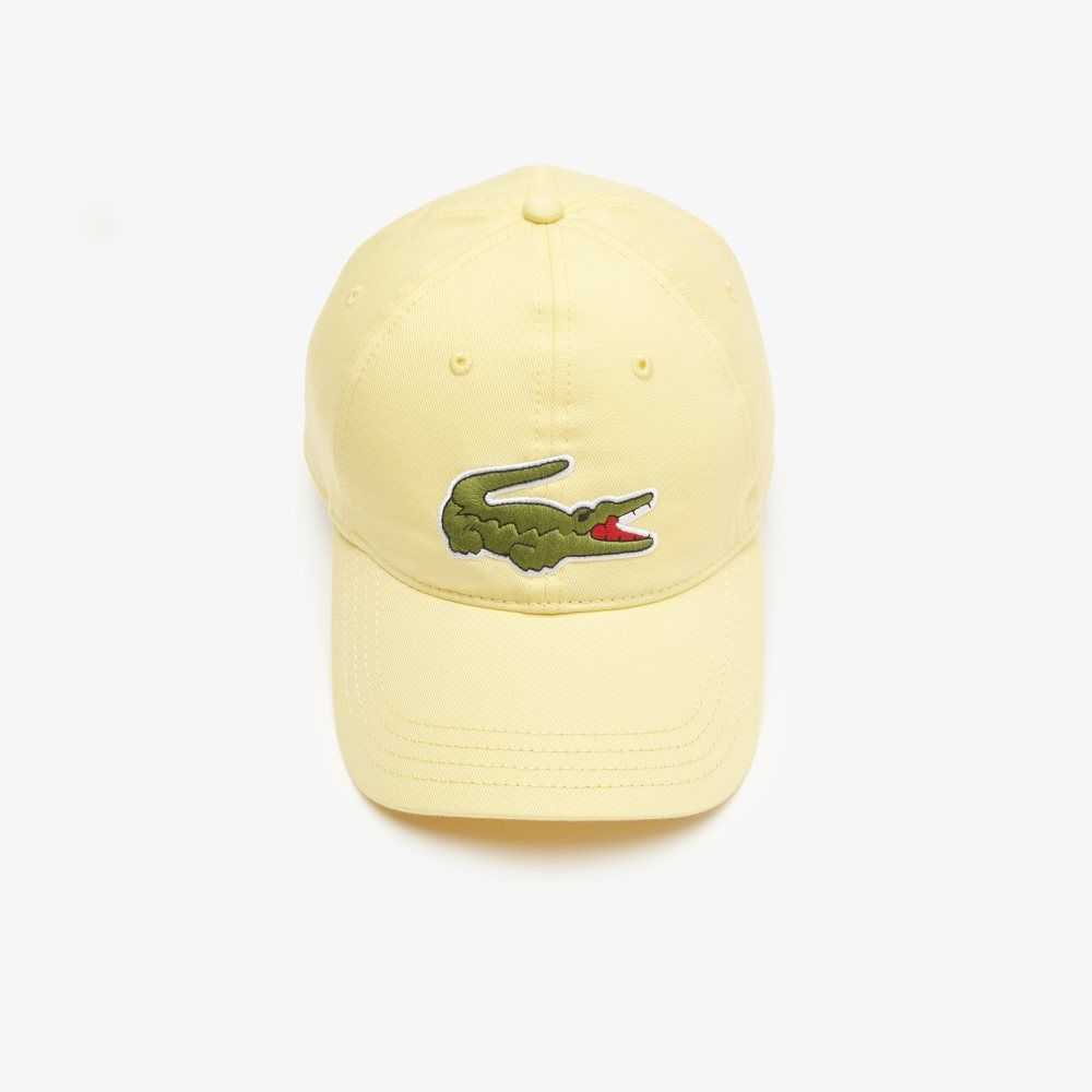 Yellow Lacoste Adjustable Organic Cotton Twill Cap | IMVOGA-196