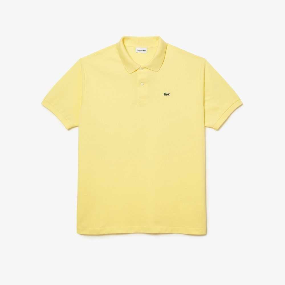 Yellow Lacoste Big Fit Cotton Petit Pique Polo | TRHVAP-140