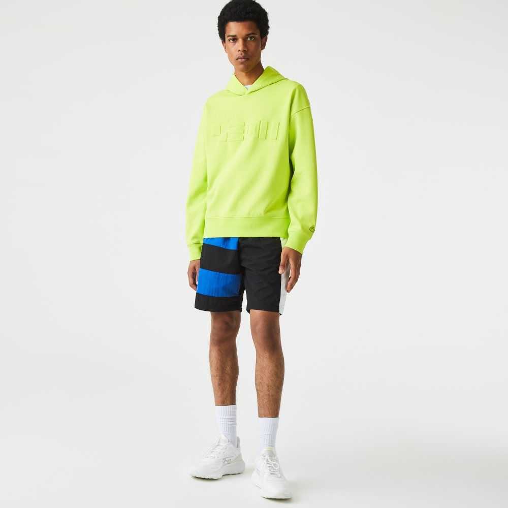 Yellow Lacoste Loose Fit Hooded Sweatshirt | KGDRZI-708