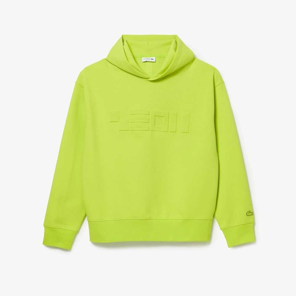 Yellow Lacoste Loose Fit Hooded Sweatshirt | KGDRZI-708