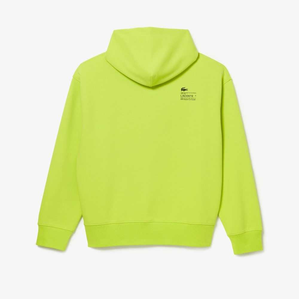 Yellow Lacoste Loose Fit Hooded Sweatshirt | KGDRZI-708