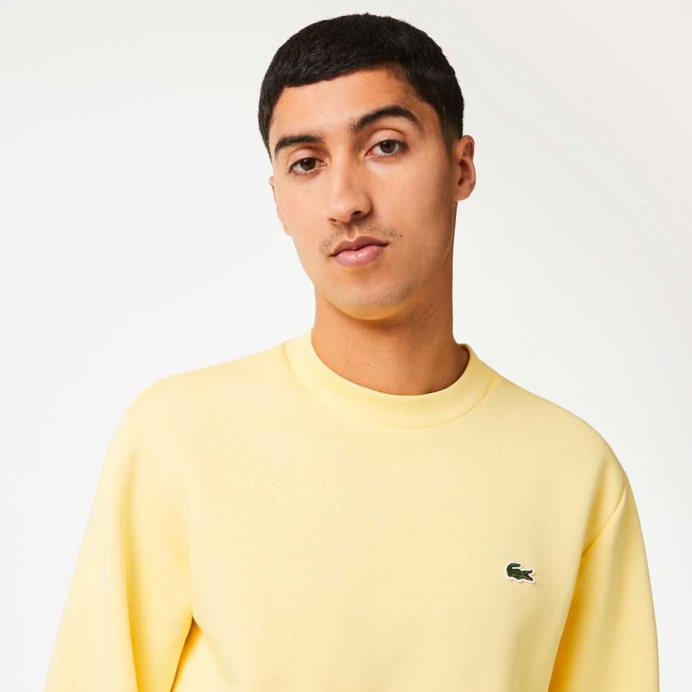 Yellow Lacoste Organic Brushed Cotton Sweatshirt | IAKRTW-532