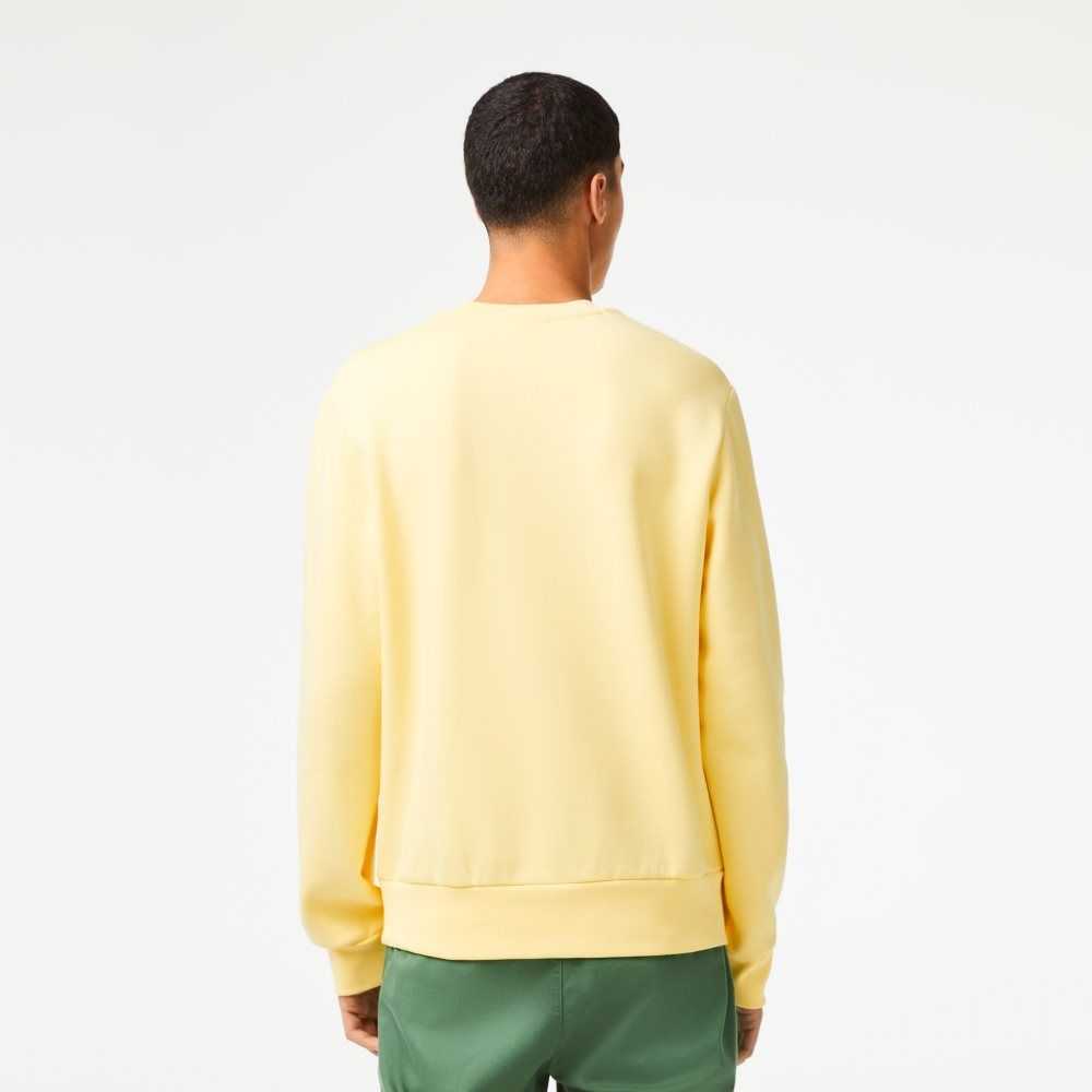 Yellow Lacoste Organic Brushed Cotton Sweatshirt | IAKRTW-532