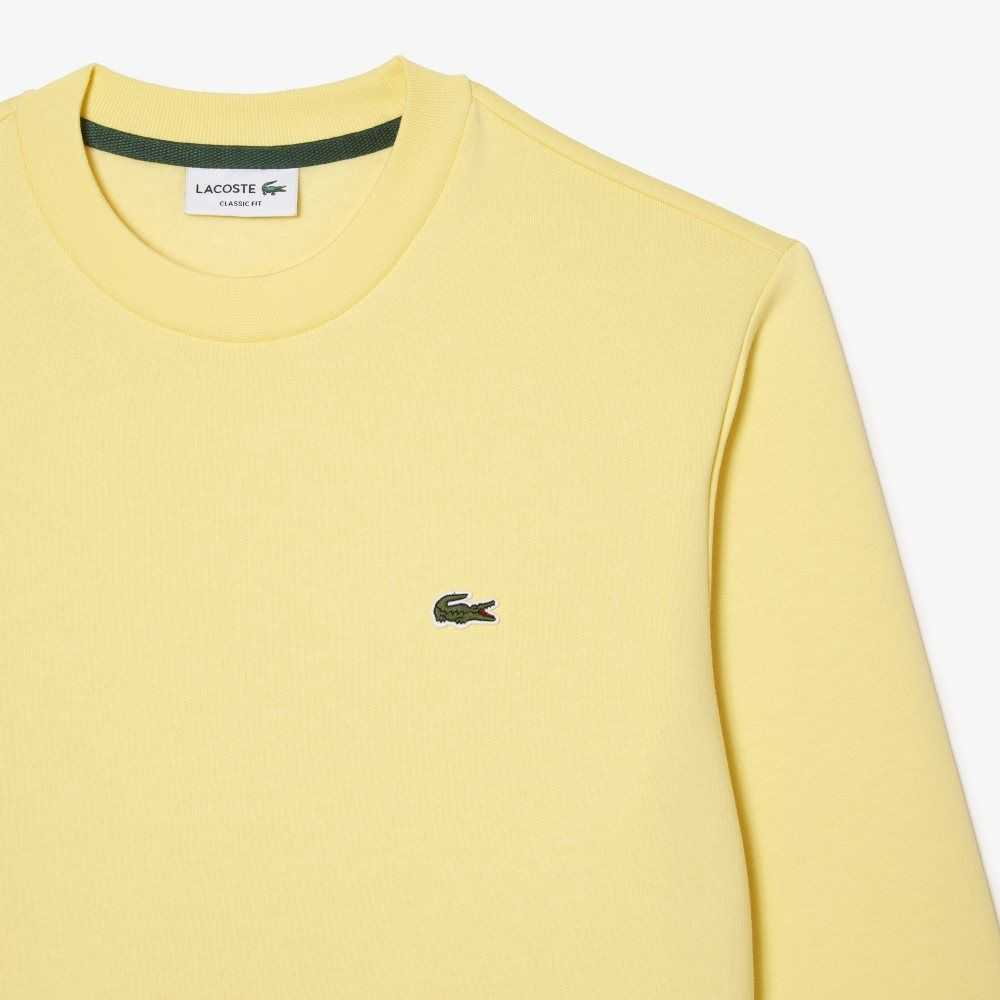 Yellow Lacoste Organic Brushed Cotton Sweatshirt | IAKRTW-532