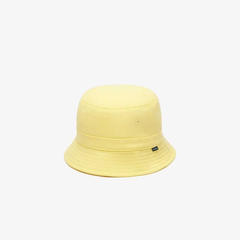 Yellow Lacoste Organic Cotton Bucket Hat | LDCZTX-021