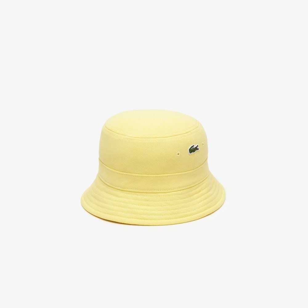 Yellow Lacoste Organic Cotton Bucket Hat | LDCZTX-021