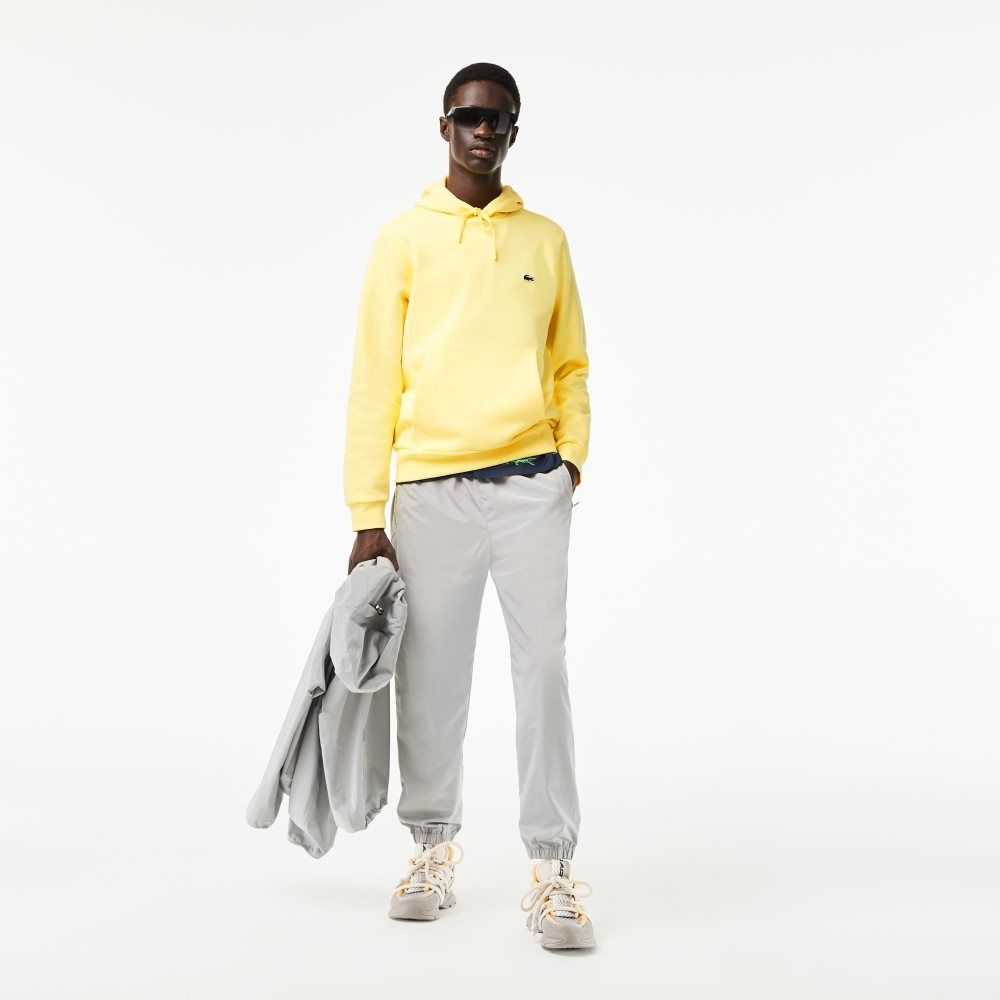 Yellow Lacoste Organic Cotton Hooded Sweatshirt | FJHUCR-127