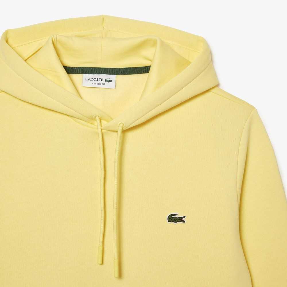 Yellow Lacoste Organic Cotton Hooded Sweatshirt | FJHUCR-127