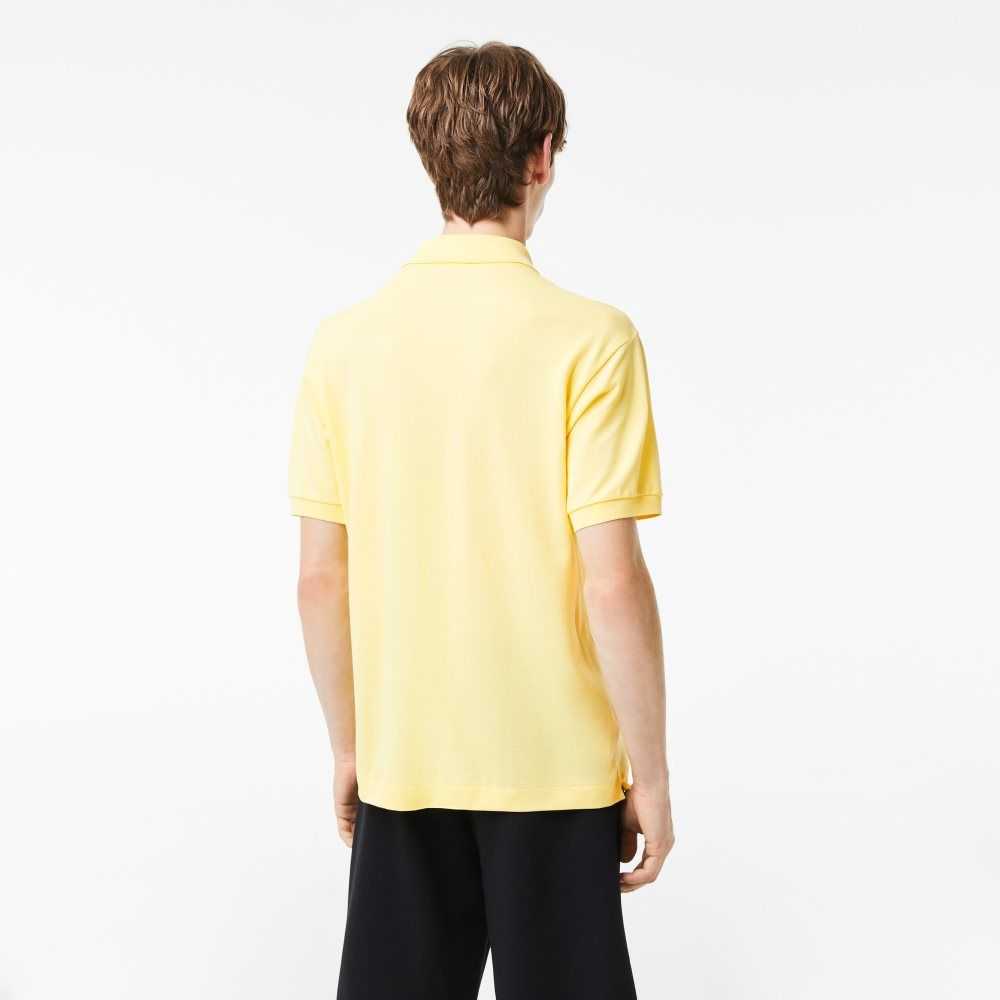 Yellow Lacoste Original L.12.12 petit pique cotton Polo | ZLTPAE-673