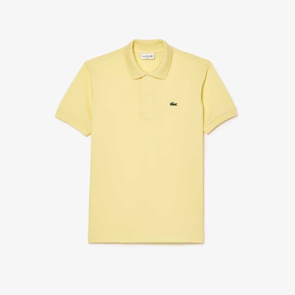 Yellow Lacoste Original L.12.12 petit pique cotton Polo | ZLTPAE-673