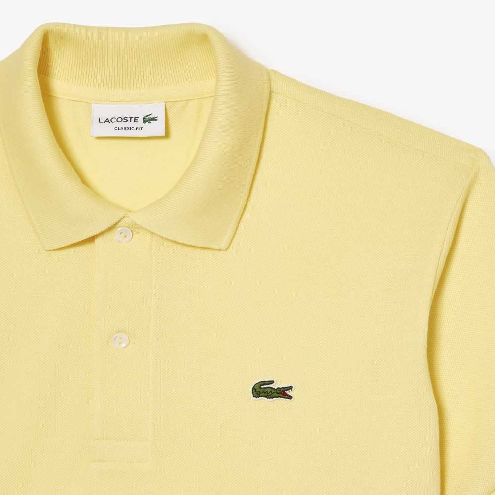 Yellow Lacoste Original L.12.12 petit pique cotton Polo | ZLTPAE-673