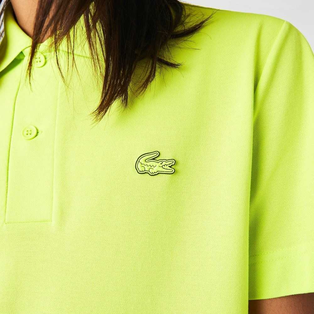 Yellow Lacoste Regular Fit Branded Pique Polo | SQXRYA-450