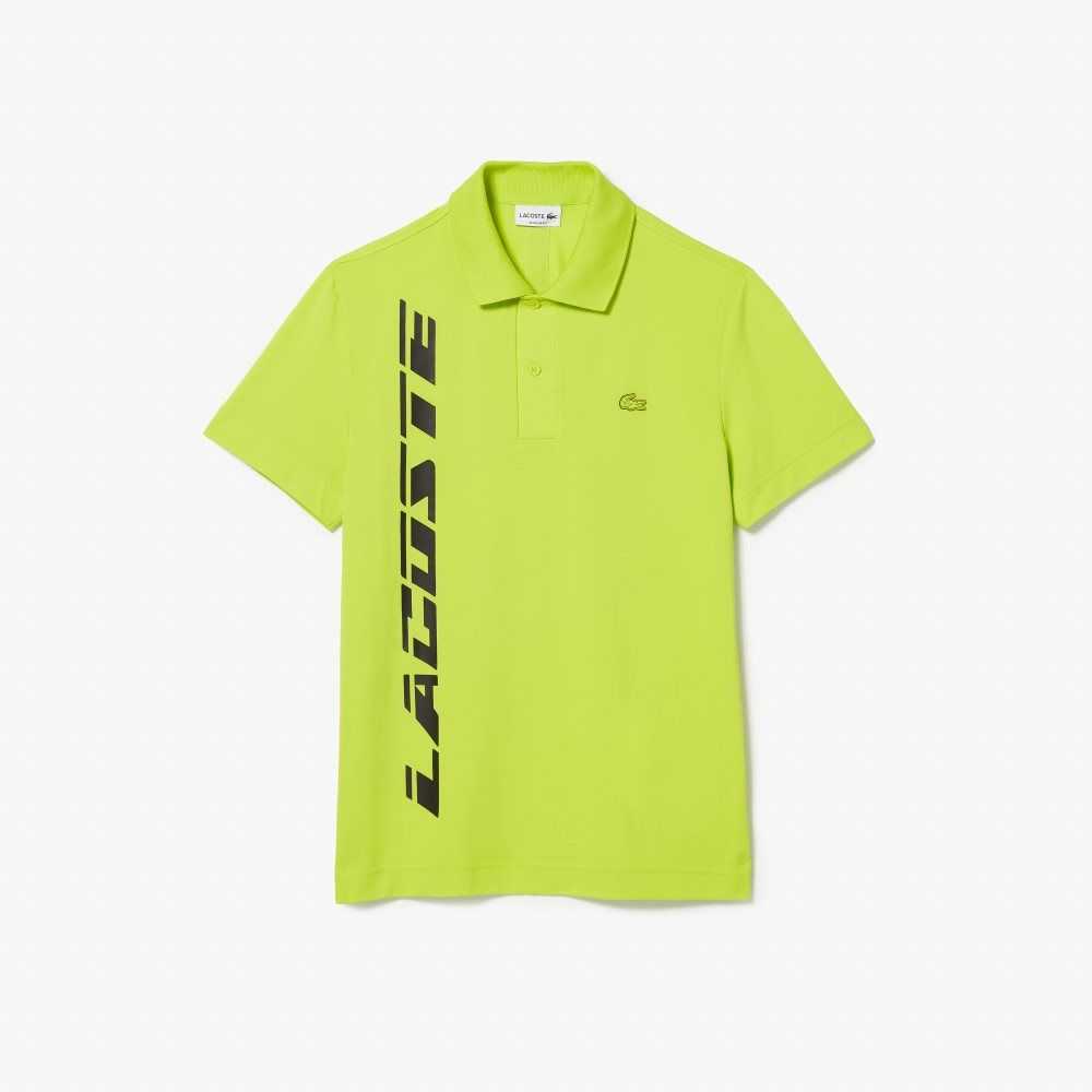 Yellow Lacoste Regular Fit Branded Pique Polo | SQXRYA-450