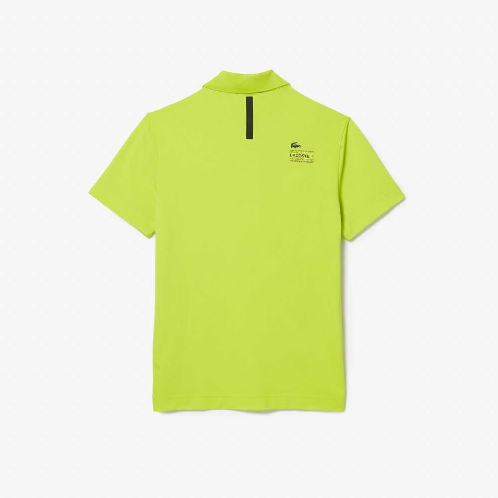 Yellow Lacoste Regular Fit Branded Pique Polo | SQXRYA-450