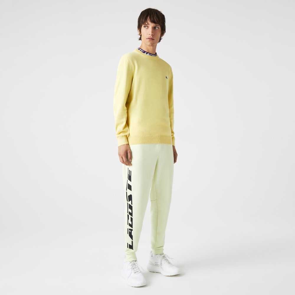 Yellow Lacoste Slim Fit Branded Trackpants | FNIHLB-402