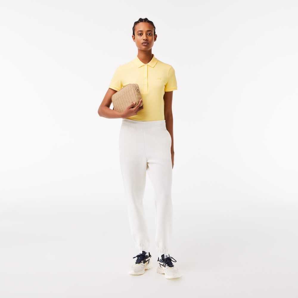 Yellow Lacoste Slim Fit Stretch Cotton Pique Polo | WVDOGL-738