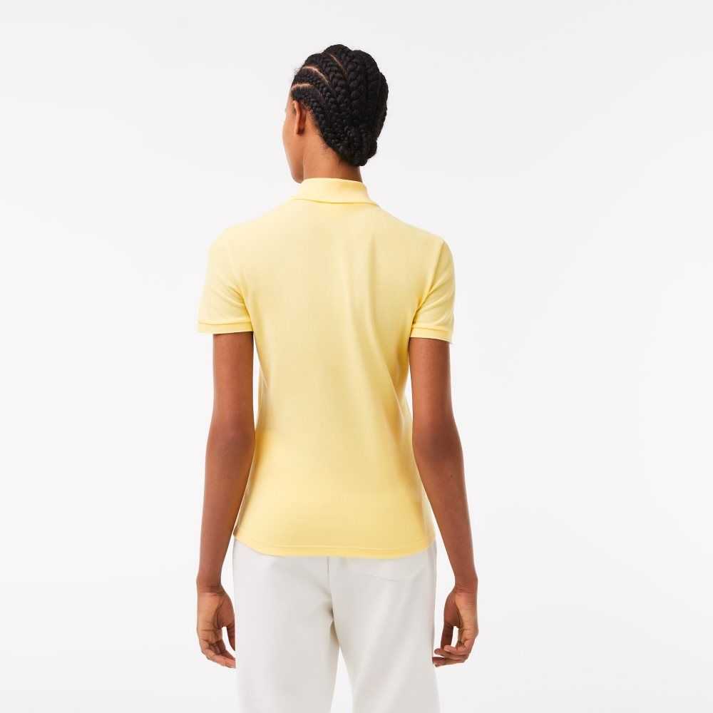 Yellow Lacoste Slim Fit Stretch Cotton Pique Polo | WVDOGL-738