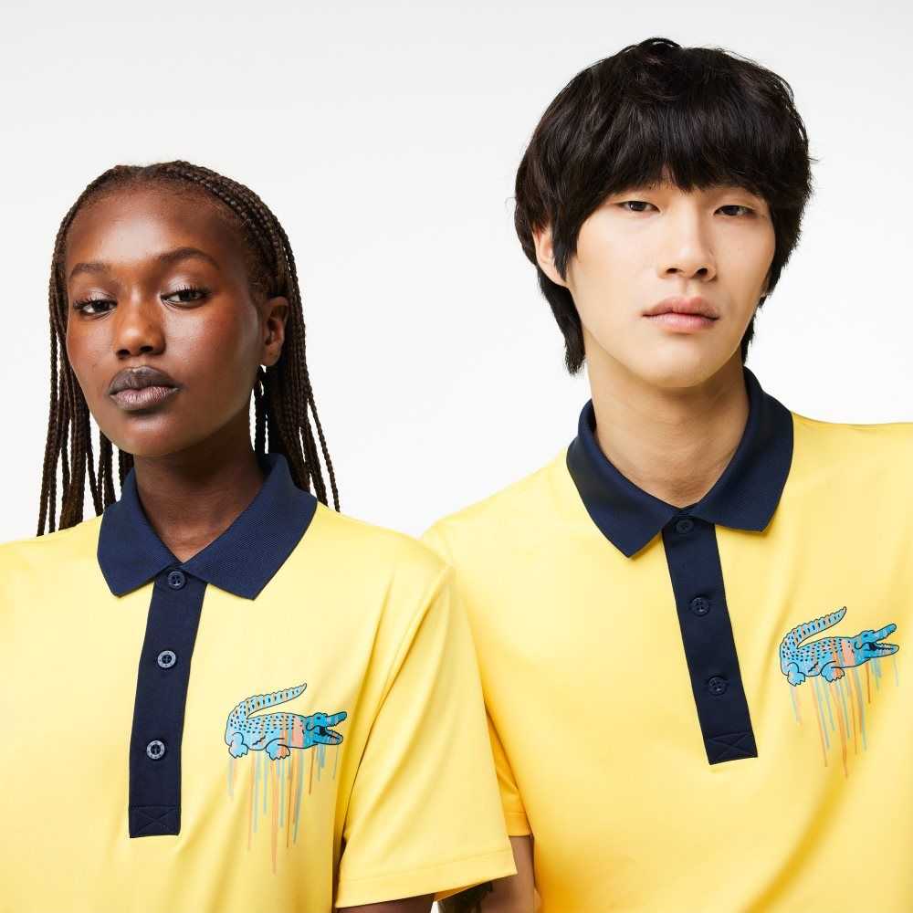 Yellow Lacoste Sport Miami Open Edition Polo | BDPQUF-351