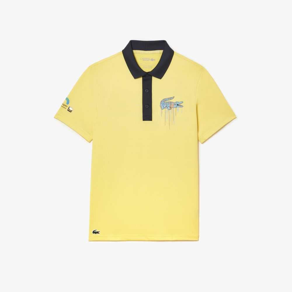 Yellow Lacoste Sport Miami Open Edition Polo | BDPQUF-351