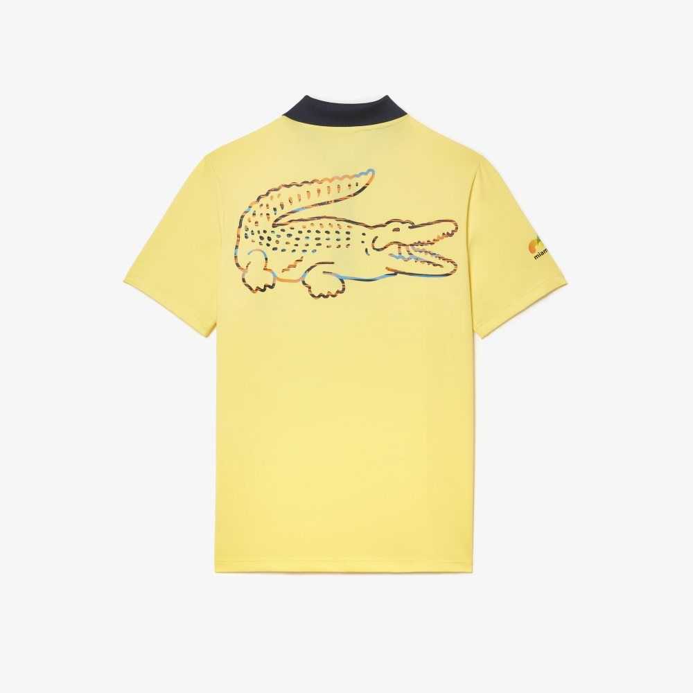 Yellow Lacoste Sport Miami Open Edition Polo | BDPQUF-351