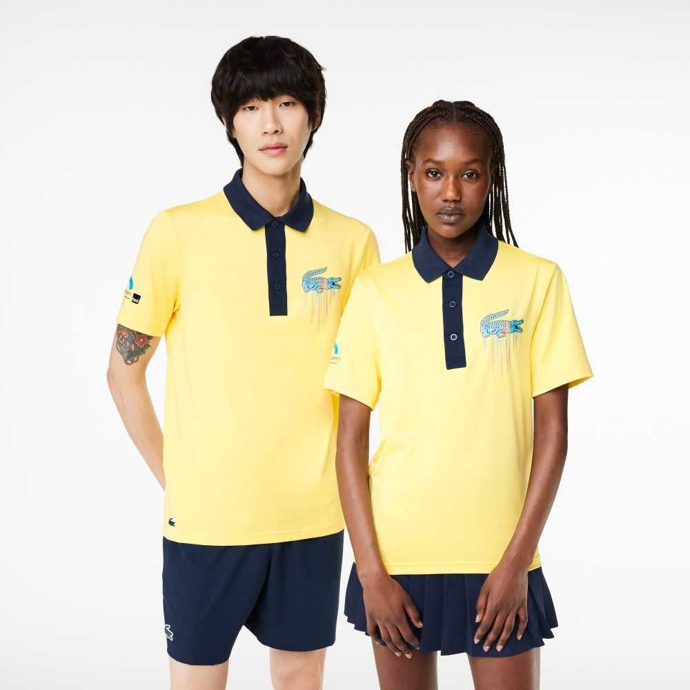 Yellow Lacoste Sport Miami Open Edition Polo | BDPQUF-351