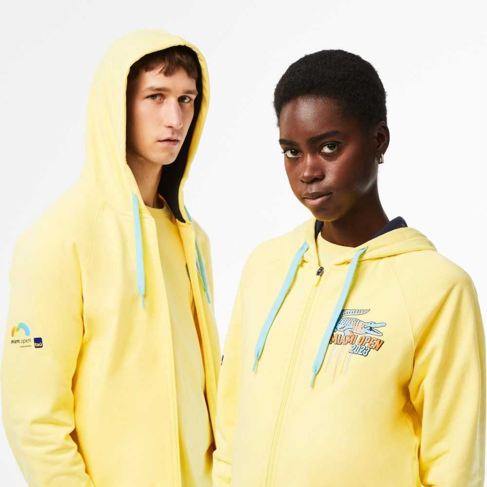 Yellow Lacoste Sport Miami Open Edition Hoodie | EHTIXC-485