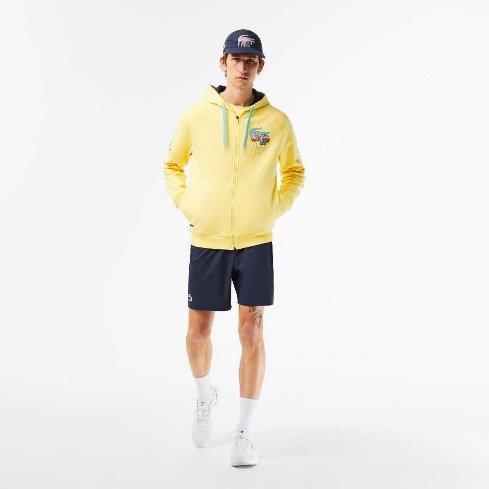 Yellow Lacoste Sport Miami Open Edition Hoodie | EHTIXC-485