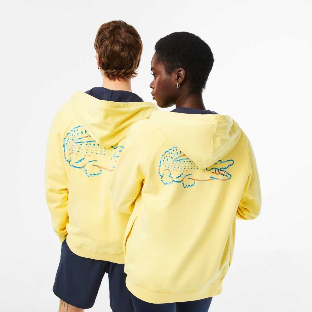 Yellow Lacoste Sport Miami Open Edition Hoodie | EHTIXC-485