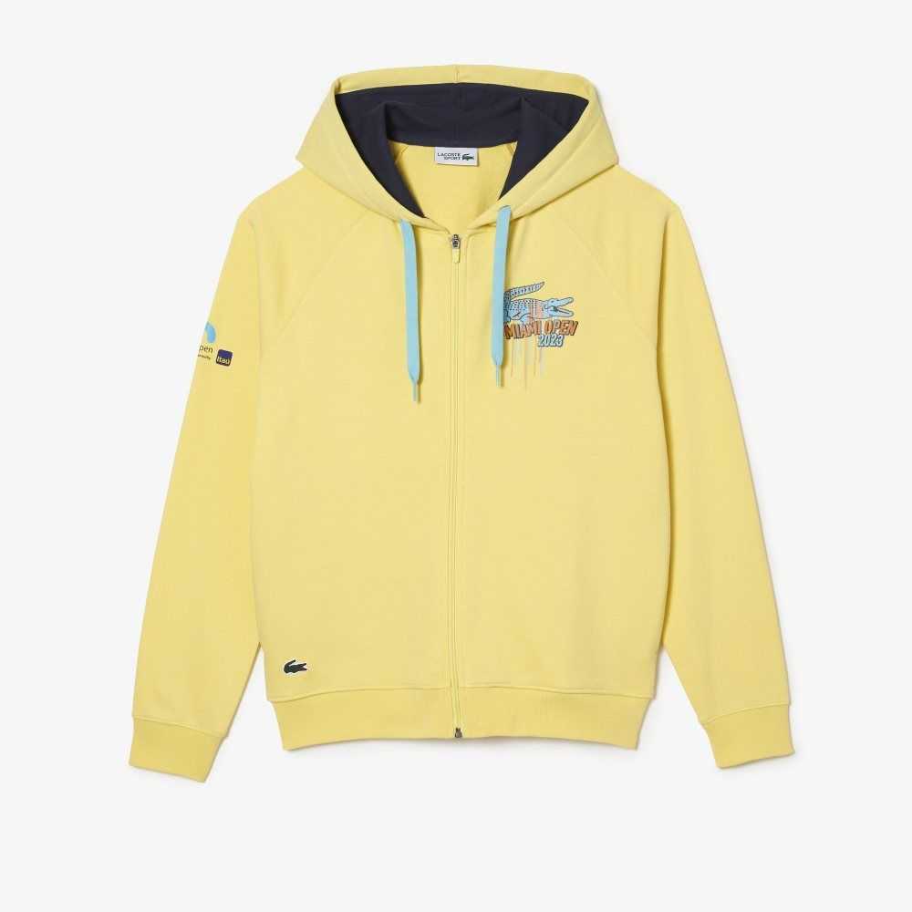 Yellow Lacoste Sport Miami Open Edition Hoodie | EHTIXC-485