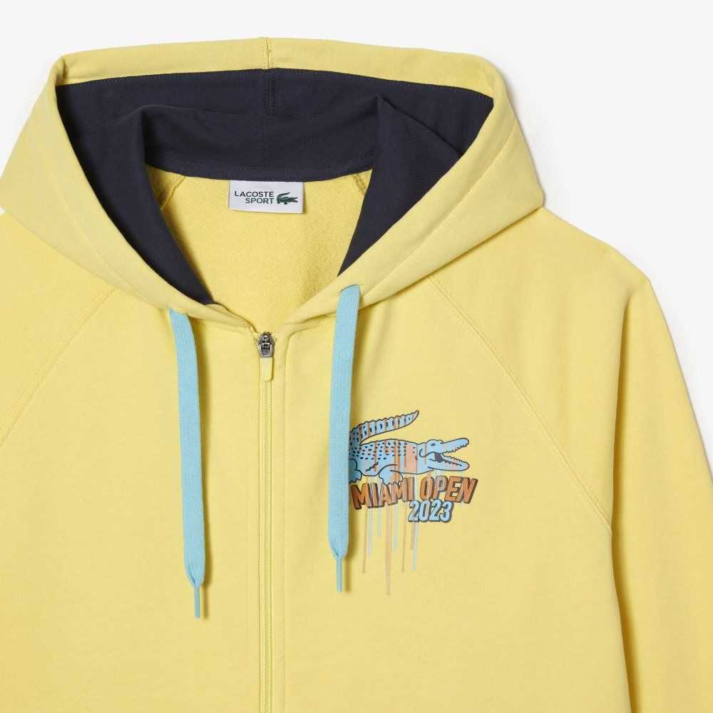 Yellow Lacoste Sport Miami Open Edition Hoodie | EHTIXC-485