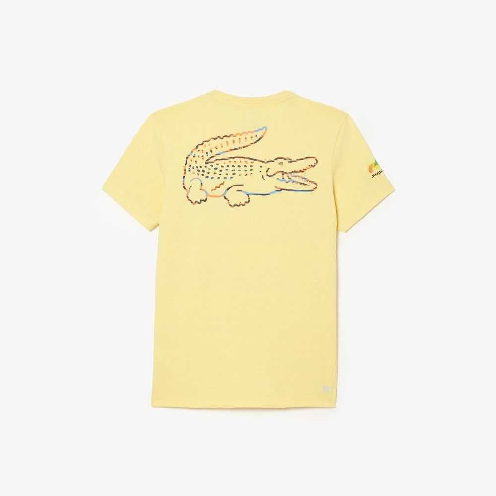 Yellow Lacoste Sport Miami Open Edition T-shirt | JZMWNQ-895